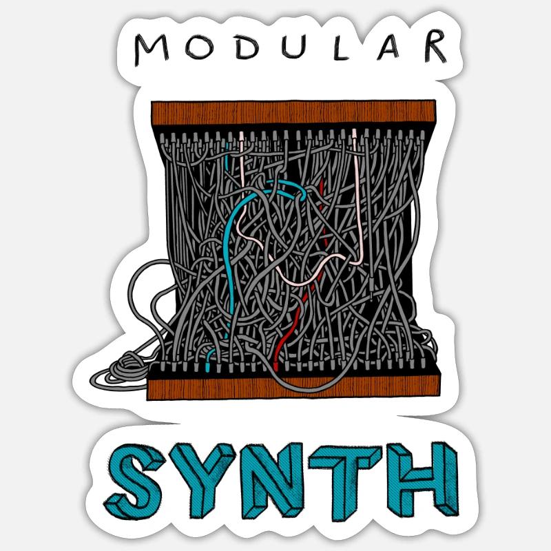 Modular synthesizer - Sticker size S (10 x 10 cm) - white matte