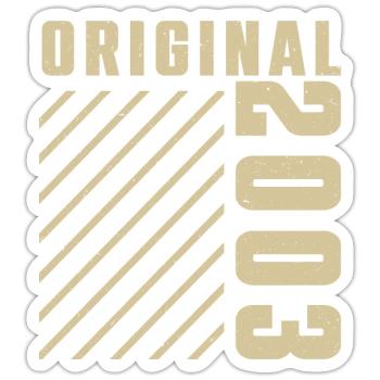 Original 2003 Authentic 2003 Vintage Bursdag - Sticker taille S (10 x 10 cm) - blanc mat - Devant