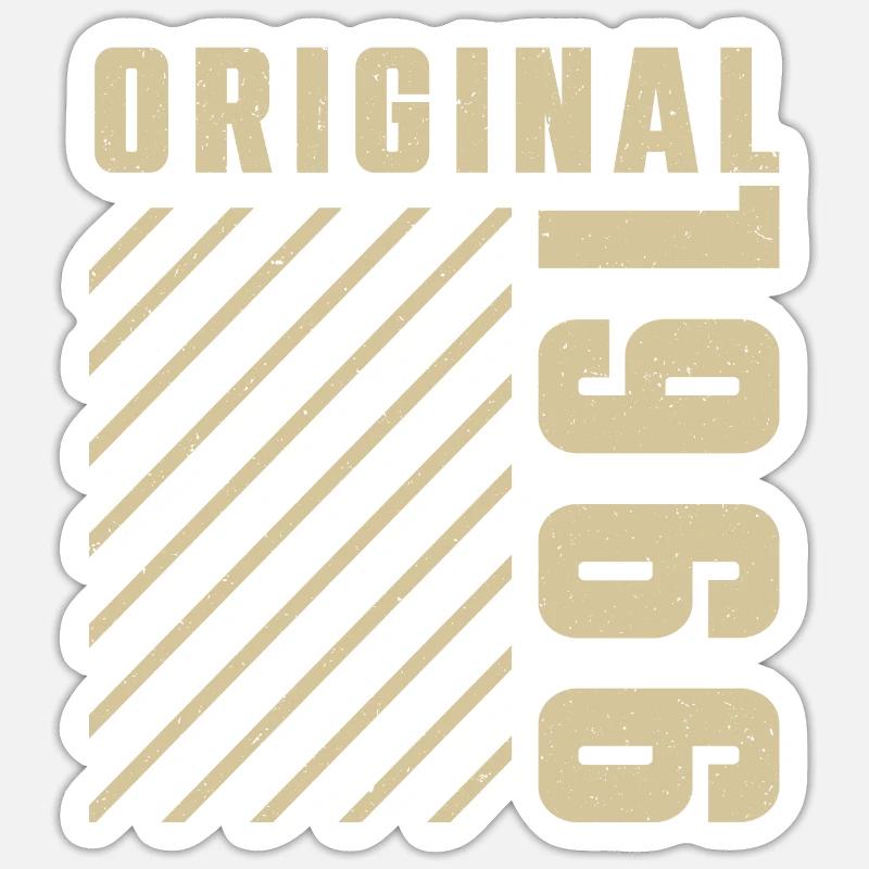 Original 1966 Authentisch 1966 Vintage Bursdag - Sticker Größe S (10 x 10 cm) - Mattweiß