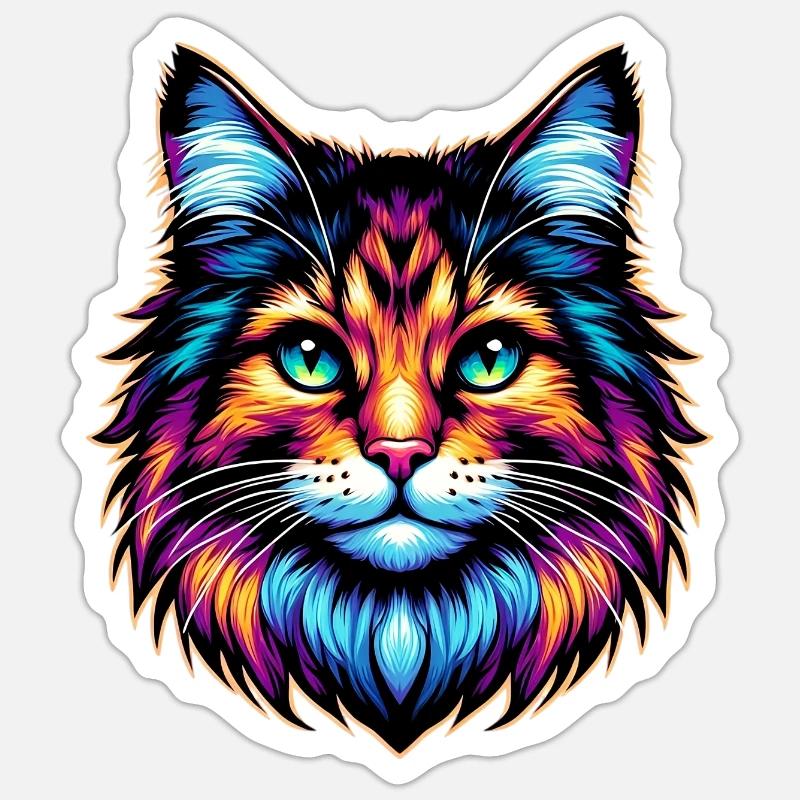 Cat - Sticker size S (10 x 10 cm) - white matte