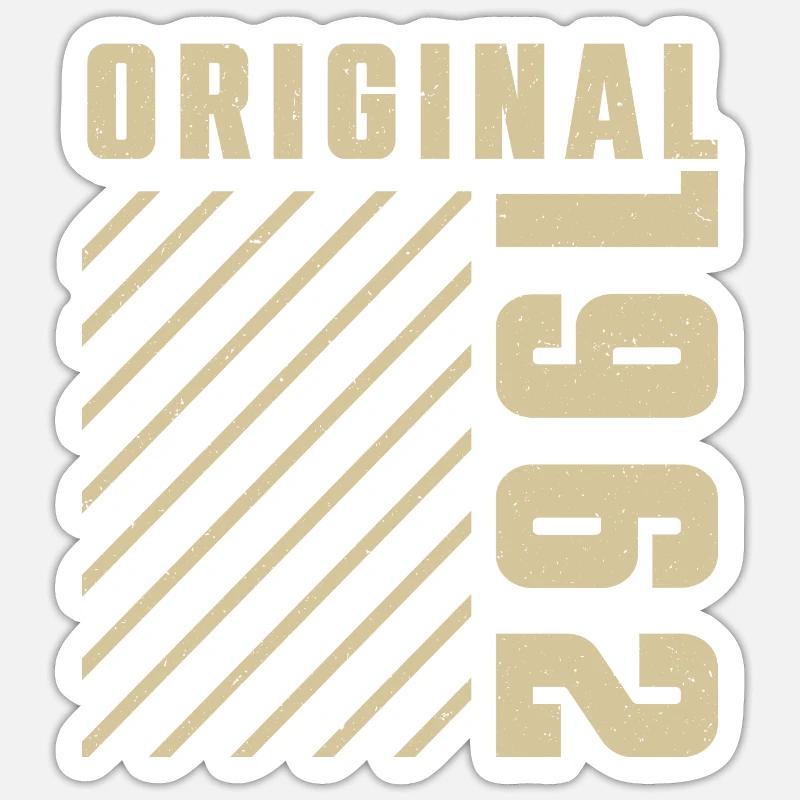 Original 1962 Authentic 1962 Vintage Bursdag - Sticker taille S (10 x 10 cm) - blanc mat