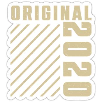 Original 2020 Authentic 2020 Vintage Bursdag - Sticker taille S (10 x 10 cm) - blanc mat - Devant