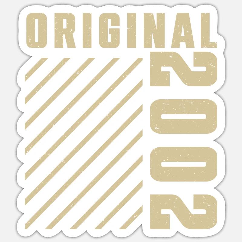 Original 2002 Authentic 2002 Vintage Bursdag Sticker taille S (10 x 10 cm)