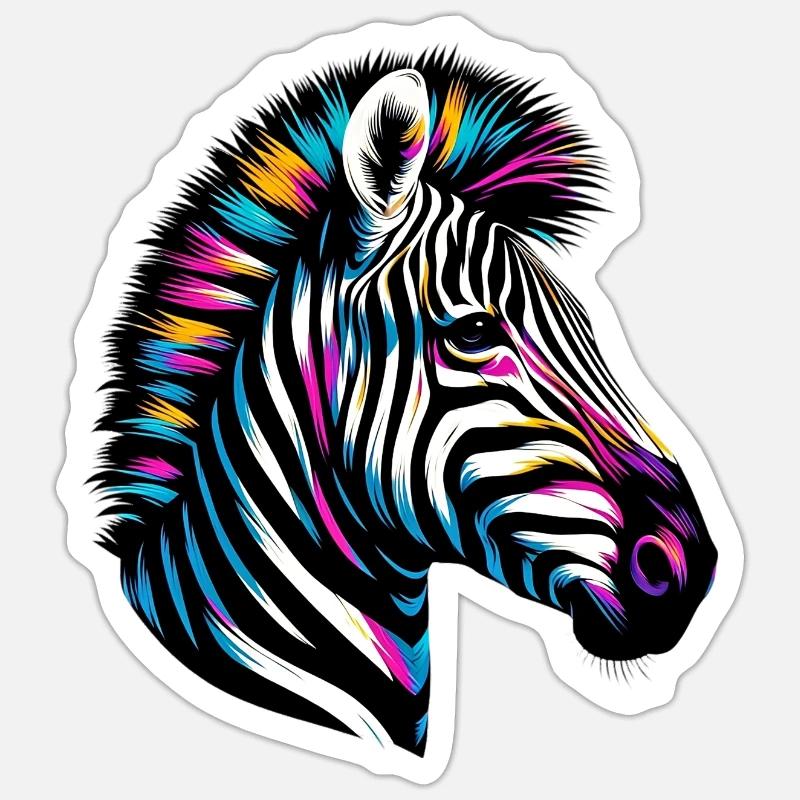 Zebra - Sticker Größe S (10 x 10 cm) - Mattweiß