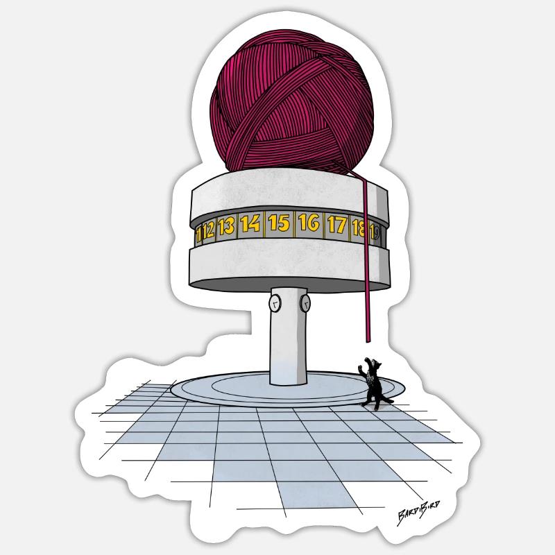 World Clock - Sticker size S (10 x 10 cm) - white matte