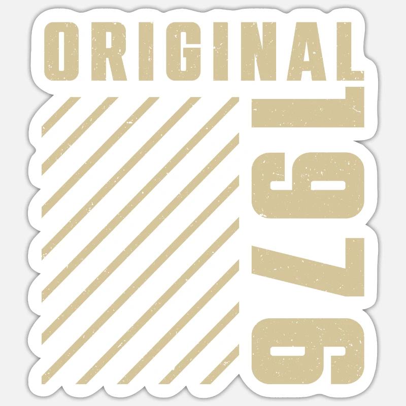 Original 1976 Authentic 1976 Vintage Bursdag - Sticker taille S (10 x 10 cm) - blanc mat
