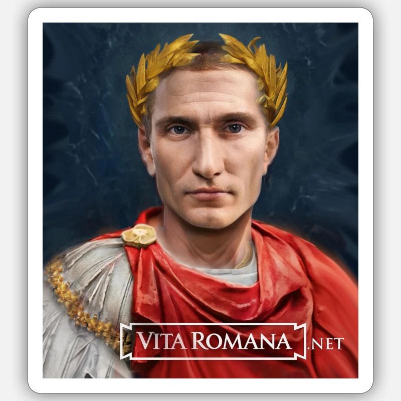 Le jeune César Gaius Julius - Sticker taille S (10 x 10 cm) - blanc mat