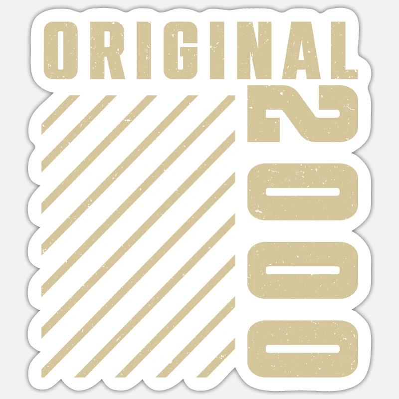 Original 2000 Authentic 2000 Vintage Bursdag Sticker taille S (10 x 10 cm)