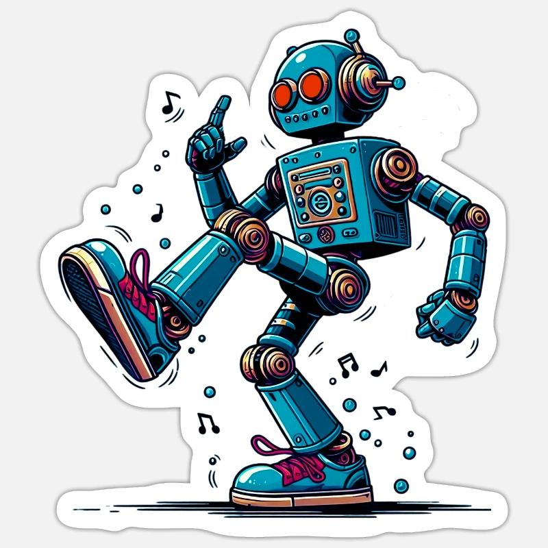 Extraterrestrial alien robot dances Sticker size S (10 x 10 cm)
