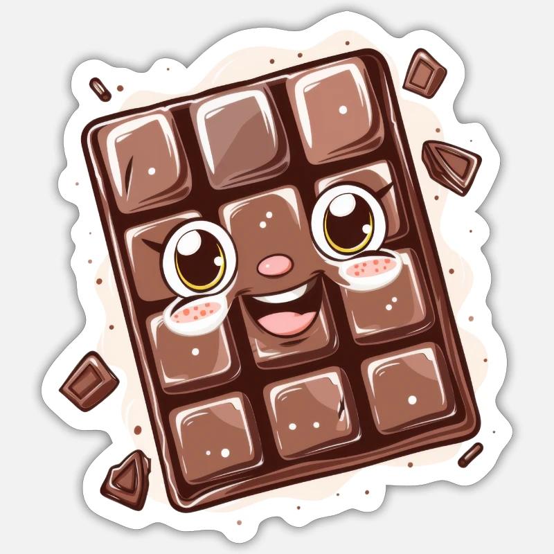 Chocolate Comic Design - Sticker size S (10 x 10 cm) - white matte