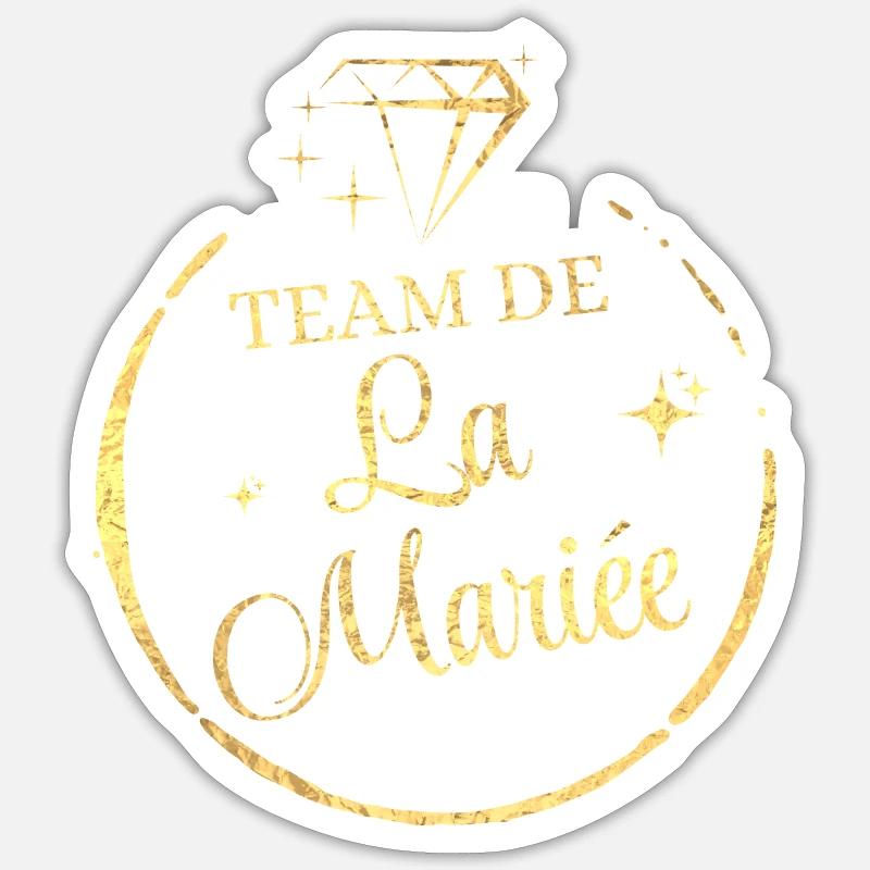 Team de la mariée doré Sticker taille S (10 x 10 cm)
