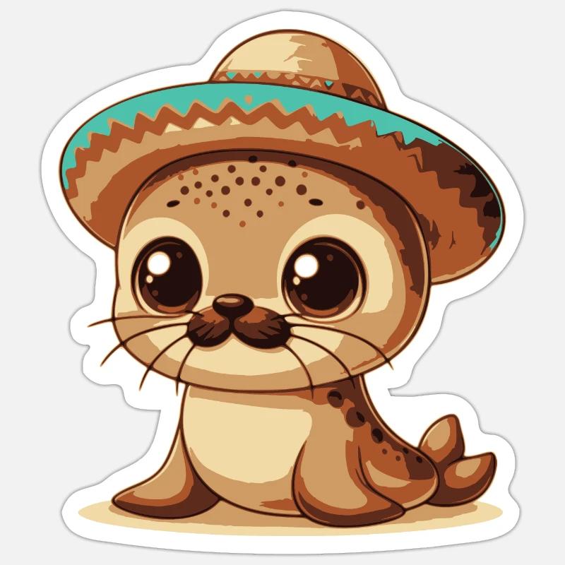 Bébé phoque Sticker taille S (10 x 10 cm)