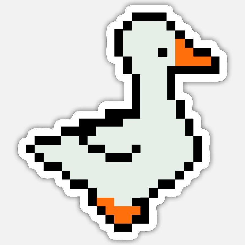 Canard Pixel Sticker taille S (10 x 10 cm)