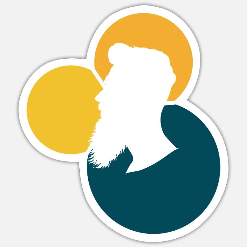 Beard Mustache Sticker size S (10 x 10 cm)