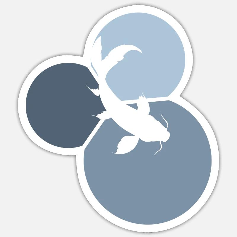 Koi Fisch - Sticker Größe S (10 x 10 cm) - Mattweiß