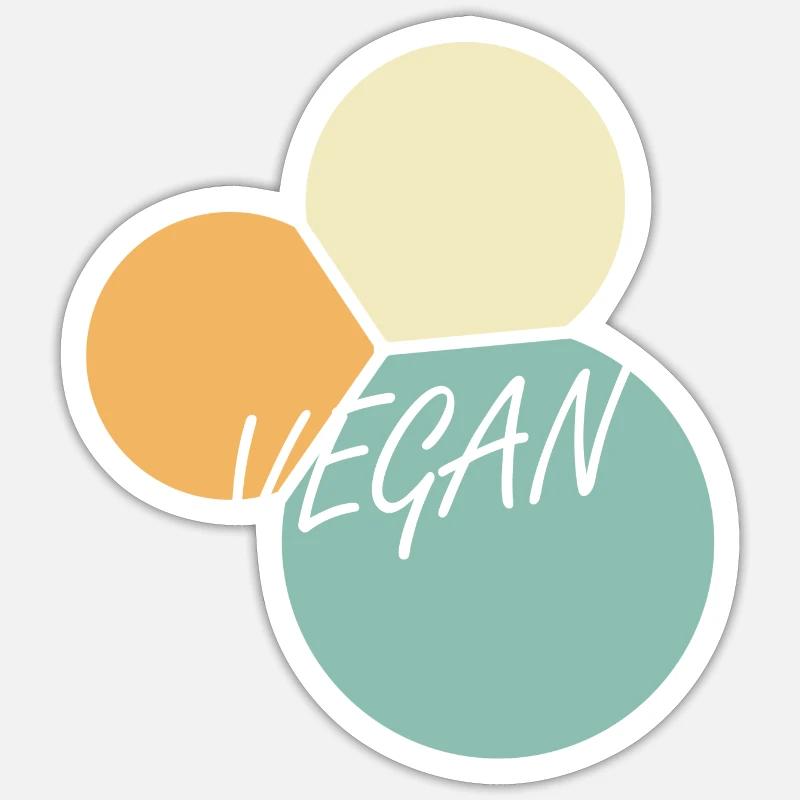 Végétalien Végétalien Bio - Sticker taille S (10 x 10 cm) - blanc mat