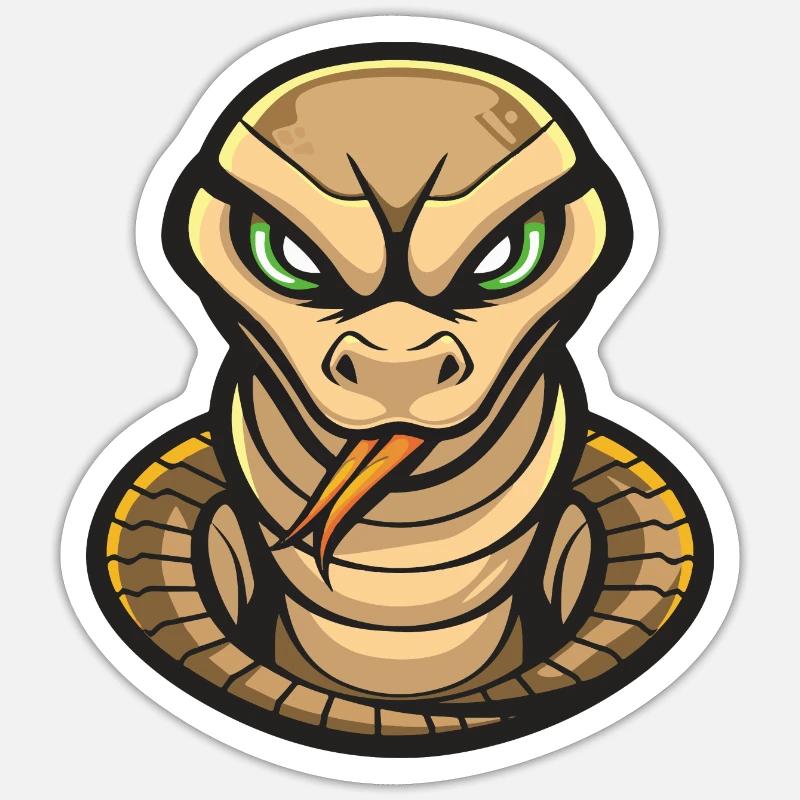 Snake Cobra Comic - Sticker size S (10 x 10 cm) - white matte