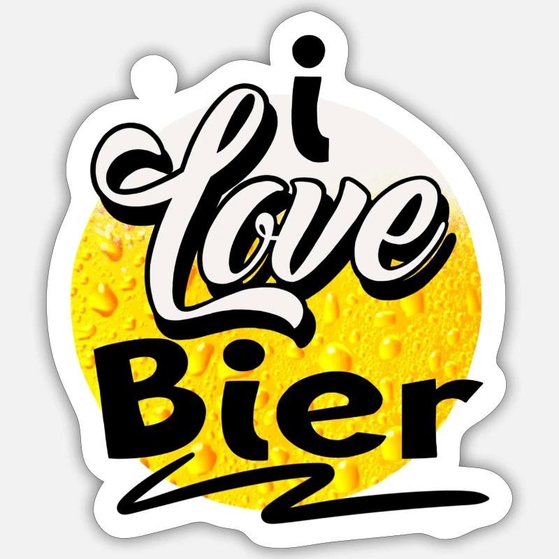 Bière - Sticker taille S (10 x 10 cm) - blanc mat