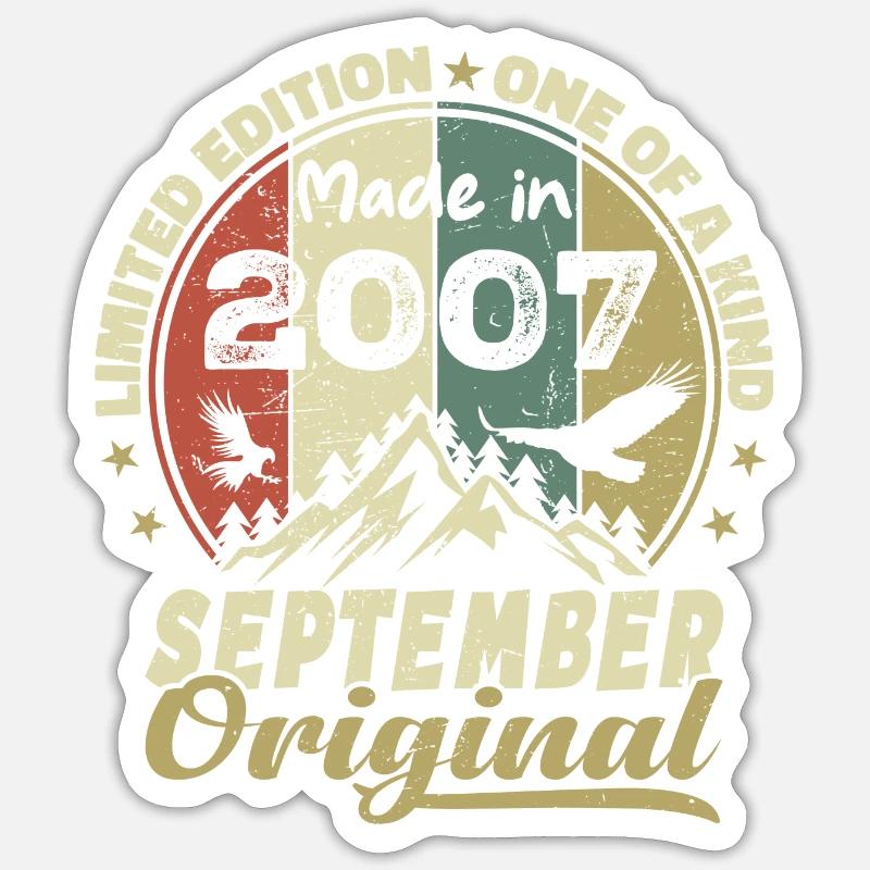 2007 – Legenden werden im September 2007 geboren - Sticker Größe S (10 x 10 cm) - Mattweiß