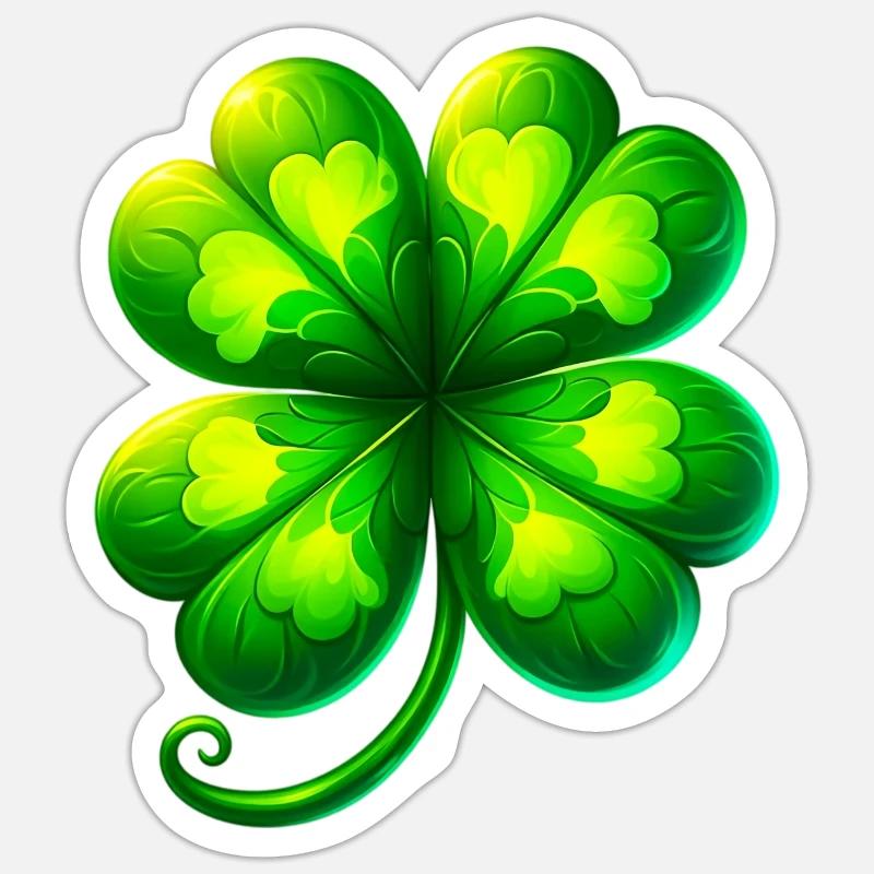 Four-leaf clover - Sticker size S (10 x 10 cm) - white matte