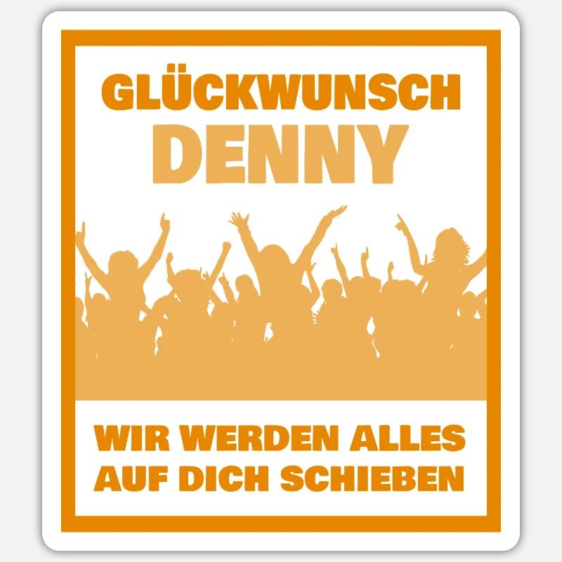 Denny as a first name - Sticker size S (10 x 10 cm) - white matte
