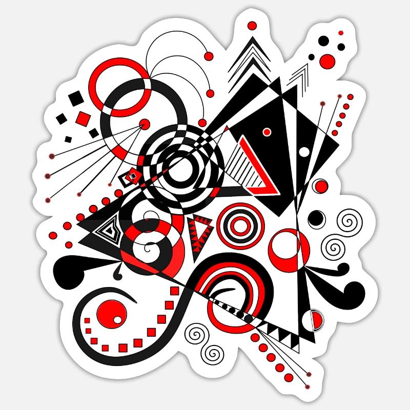 Abstrakte Kunst - Sticker Größe S (10 x 10 cm) - Mattweiß