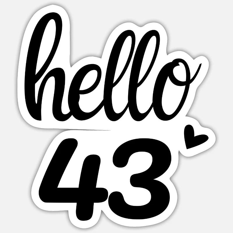 Hello 43 Sticker taille S (10 x 10 cm)