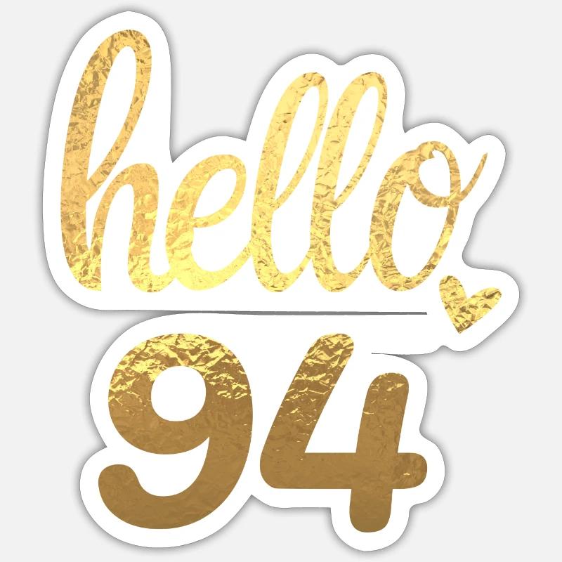 Hello 94 doré - Sticker taille S (10 x 10 cm) - blanc mat