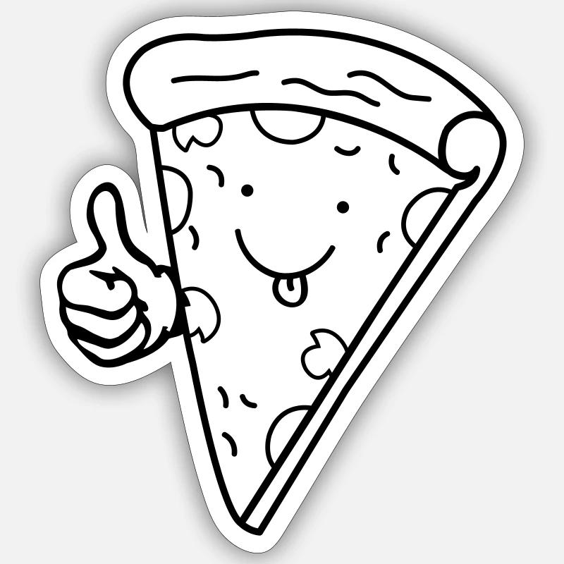 Pizza Comic 01 Sticker size S (10 x 10 cm)