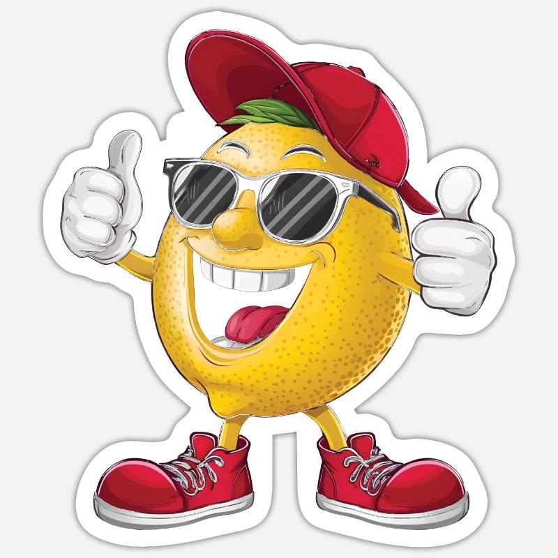 Zitrone - Sticker Größe S (10 x 10 cm) - Mattweiß
