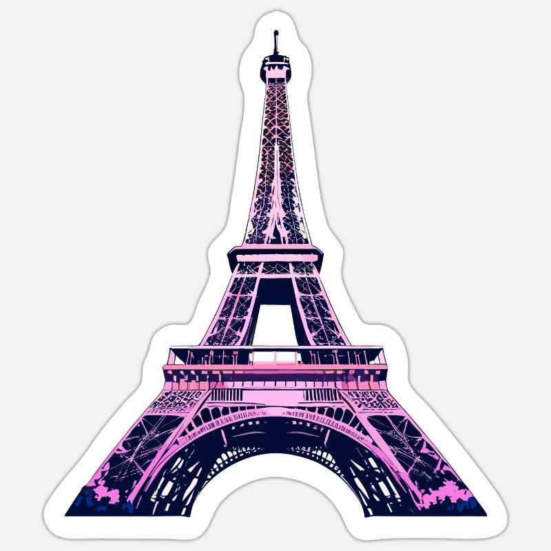 Eiffelturm #9 - Sticker Größe S (10 x 10 cm) - Mattweiß