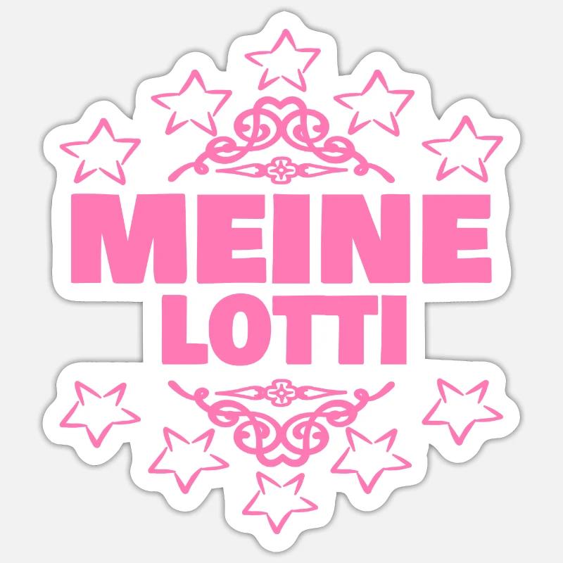 Mädchen Lotti - Sticker Größe S (10 x 10 cm) - Mattweiß