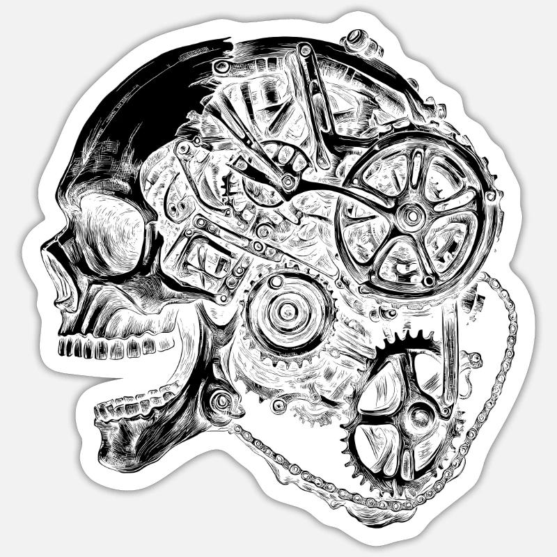 Biker Skull Head Screwdriver Sticker size S (10 x 10 cm)