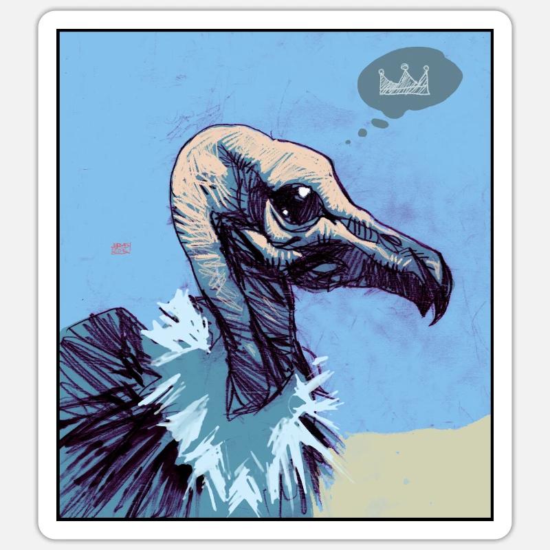 Vautour dans le désert Sticker taille S (10 x 10 cm)