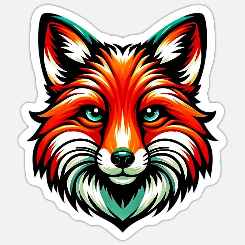 Fuchs - Sticker Größe S (10 x 10 cm) - Mattweiß