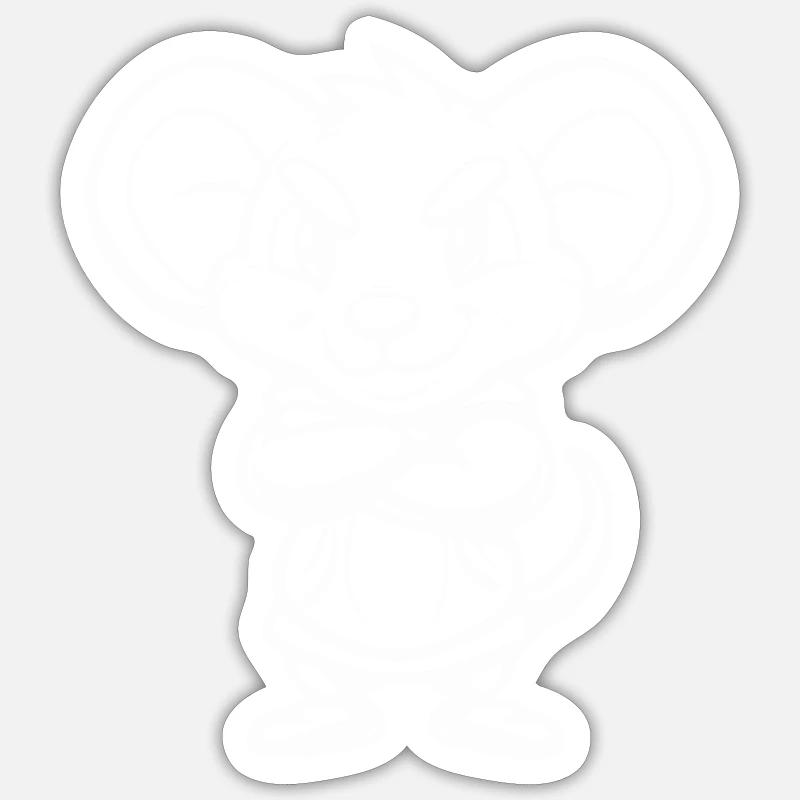 souris - Sticker taille S (10 x 10 cm) - blanc mat