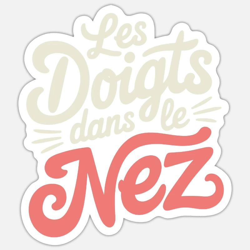 Les doigts dans le nez - Sticker taille S (10 x 10 cm) - blanc mat