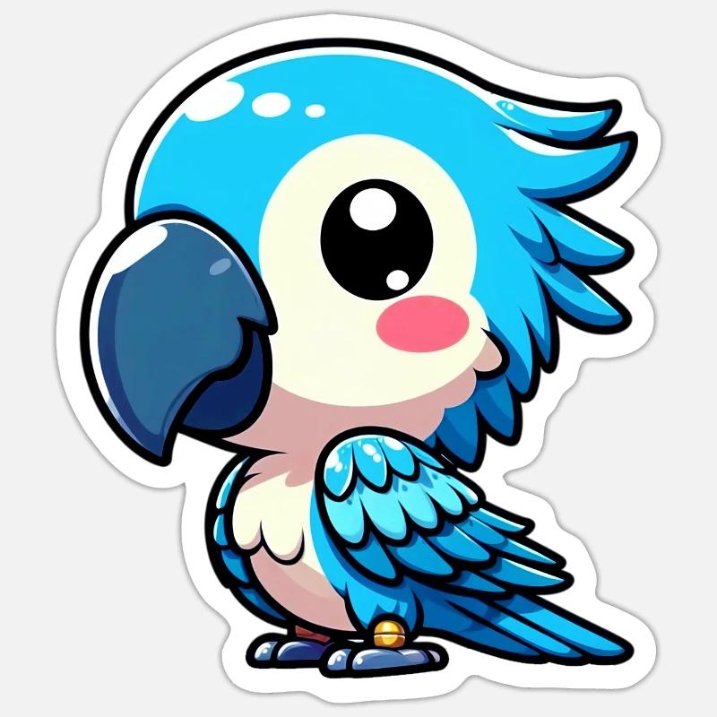 Perroquet - Sticker taille S (10 x 10 cm) - blanc mat