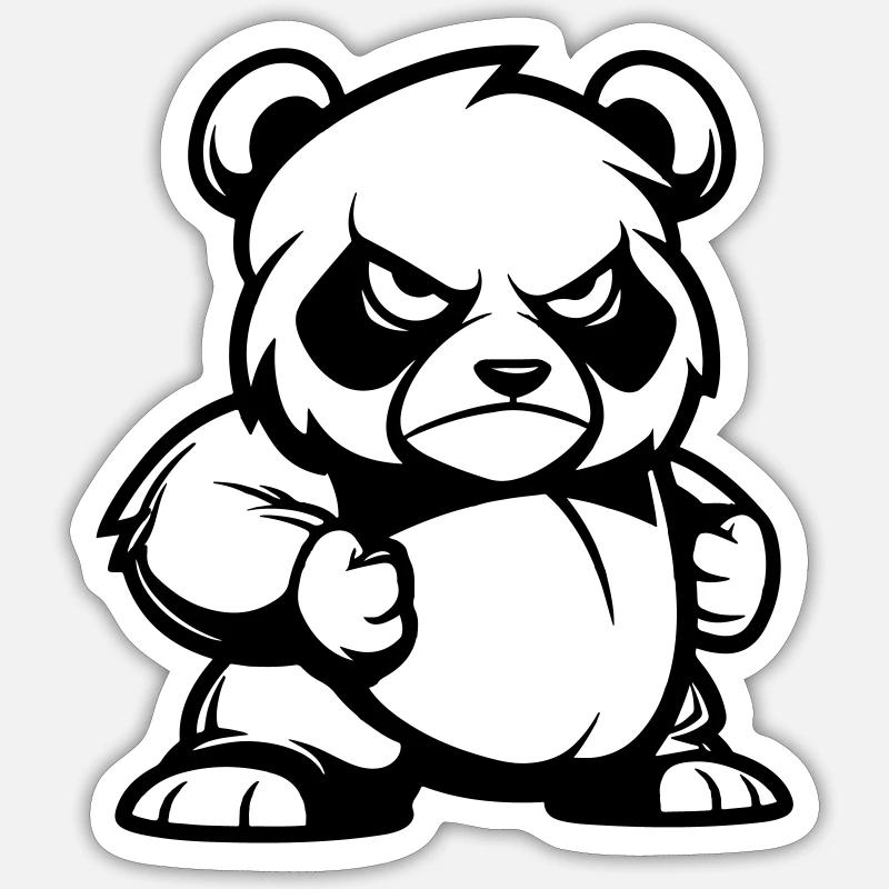 pandabär - Sticker Größe S (10 x 10 cm) - Mattweiß