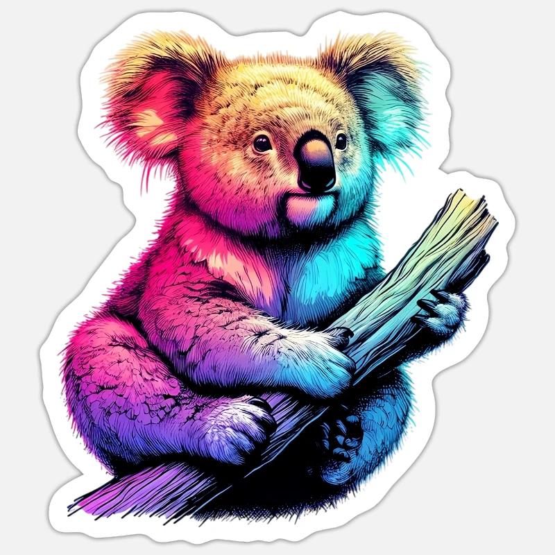 Koala - Sticker Größe S (10 x 10 cm) - Mattweiß