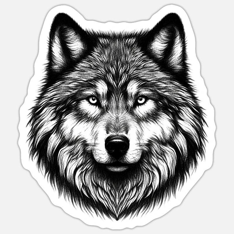 Wolf - Sticker size S (10 x 10 cm) - white matte