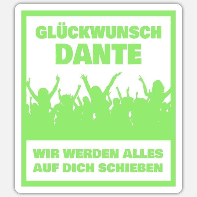 First name Dante - Sticker size S (10 x 10 cm) - white matte
