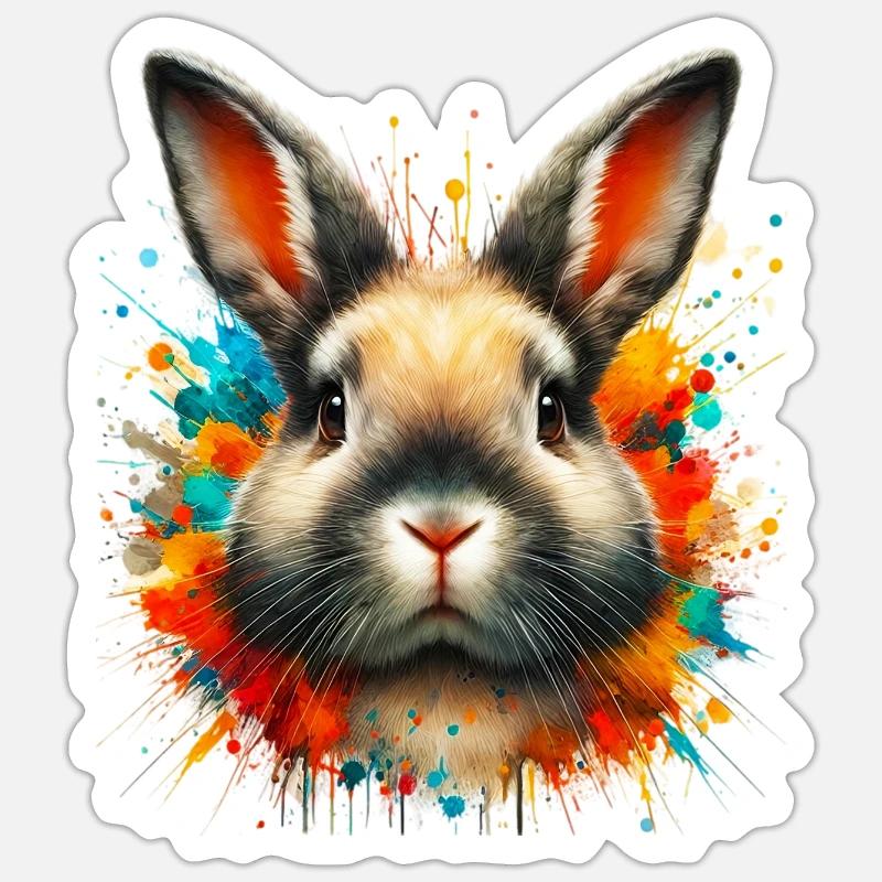 Rabbit - Sticker size S (10 x 10 cm) - white matte