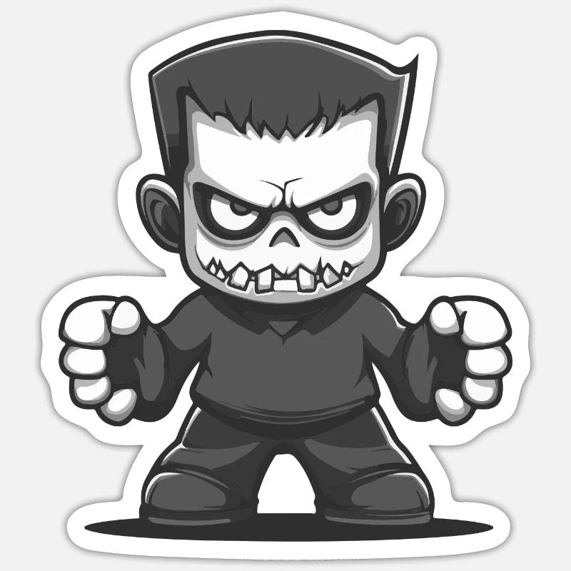 Zombie Halloween Comic - Sticker Größe S (10 x 10 cm) - Mattweiß