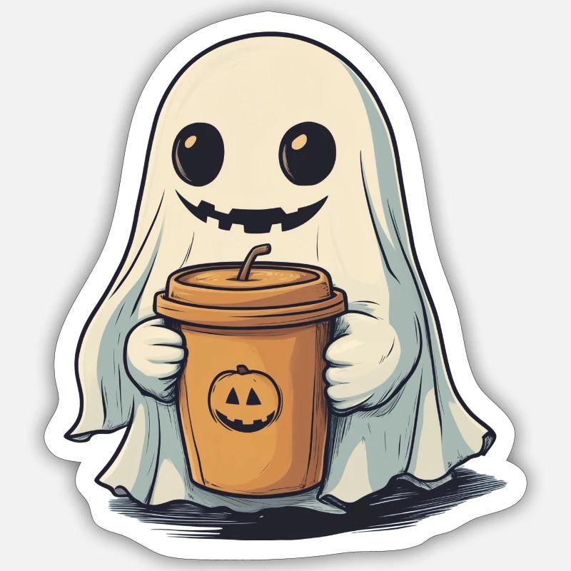 Latte effrayant Sticker taille S (10 x 10 cm)