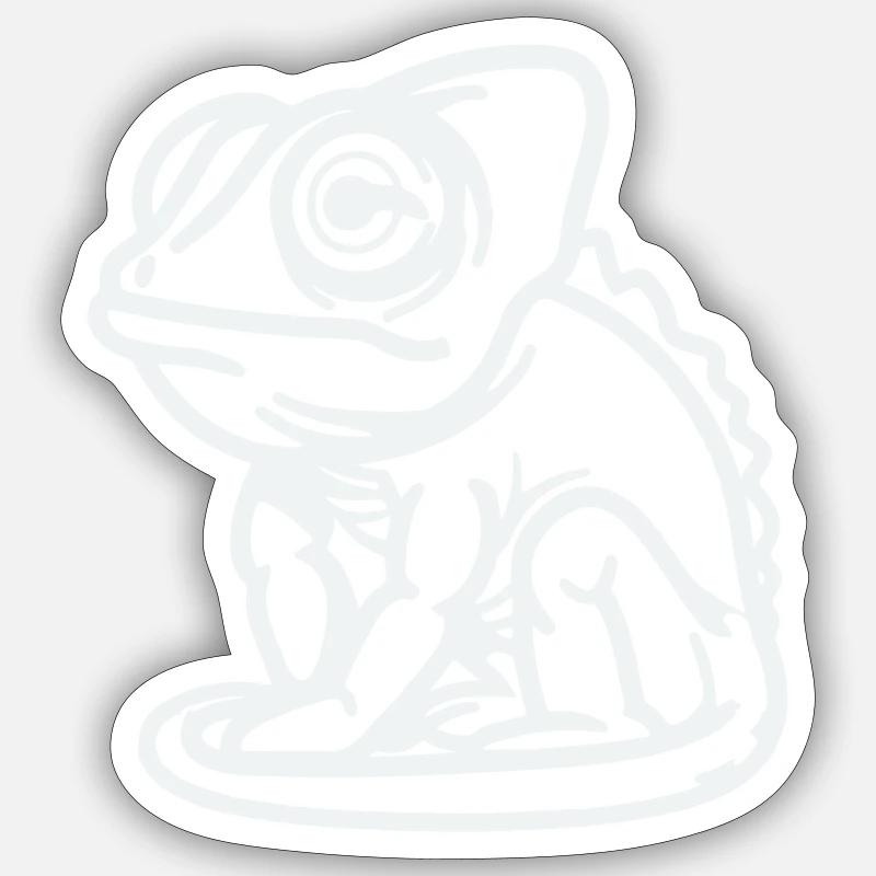 Caméléon - Sticker taille S (10 x 10 cm) - blanc mat