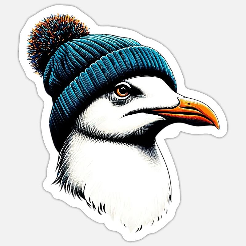 Mouette - Sticker taille S (10 x 10 cm) - blanc mat