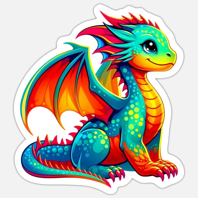 Dragon - Sticker size S (10 x 10 cm) - white matte