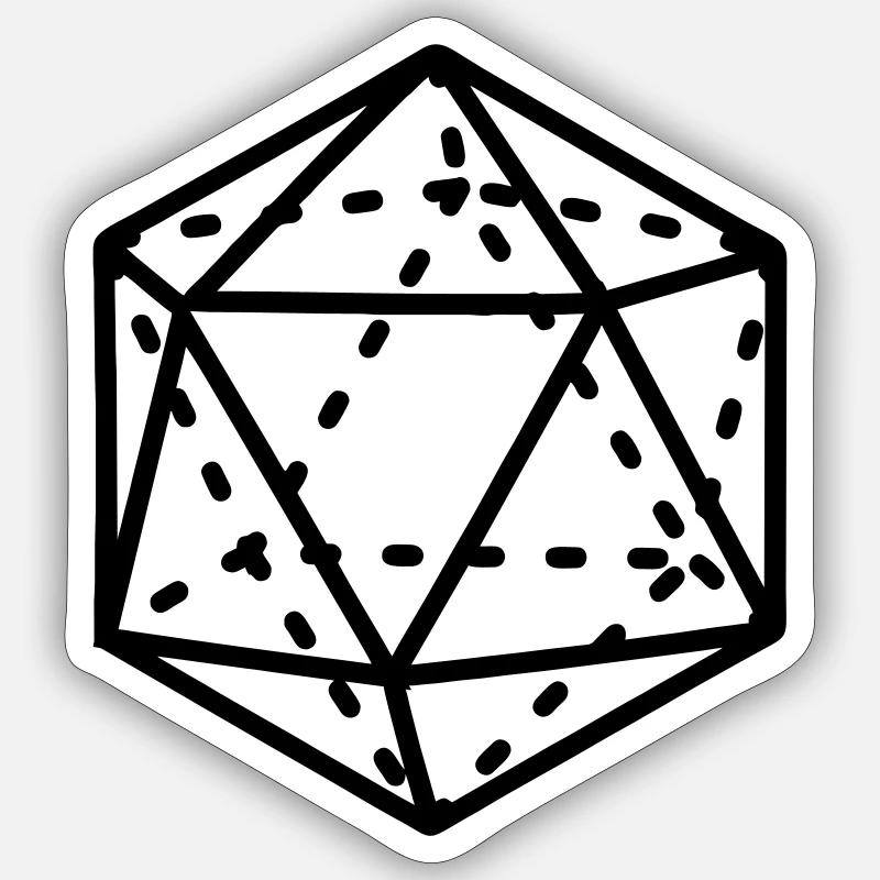 Icosahedron math form Sticker size S (10 x 10 cm)