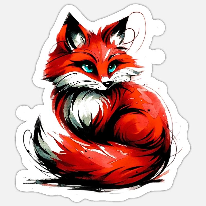 Fox - Sticker size S (10 x 10 cm) - white matte